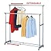 Tatkraft Big Party Double Clothes Rail Telescopic Extendable Extra Space Rack Chrome Plated Steel 37-63