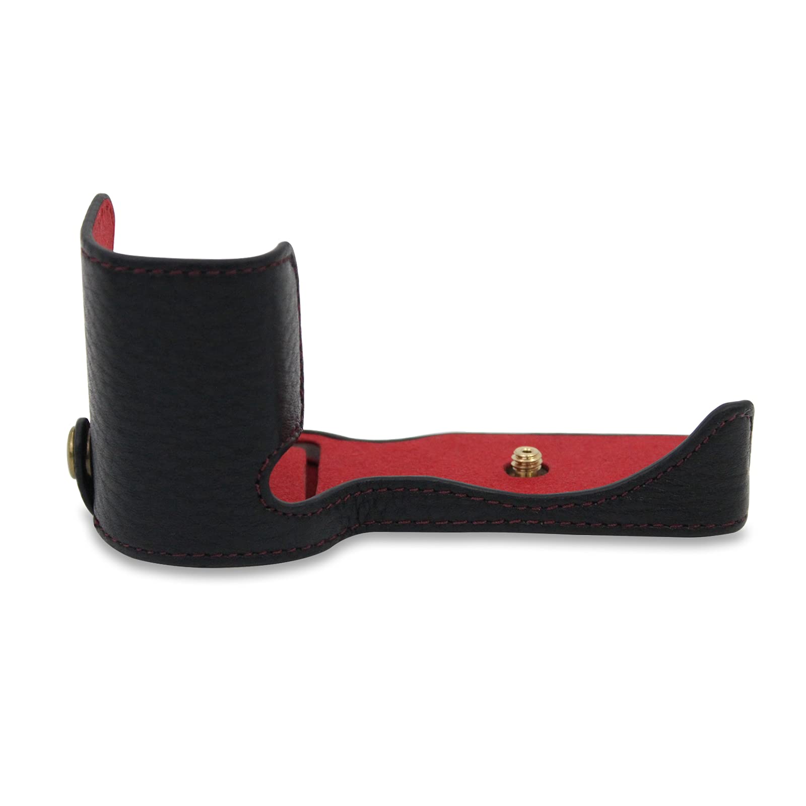 MUZIRI KINOKOO ZVE10 Case, Genuine Leather Half Body Camera Base Case Bag Cover for Sony ZV-E10 ZVE10 with Bottom Opening Design (Black)