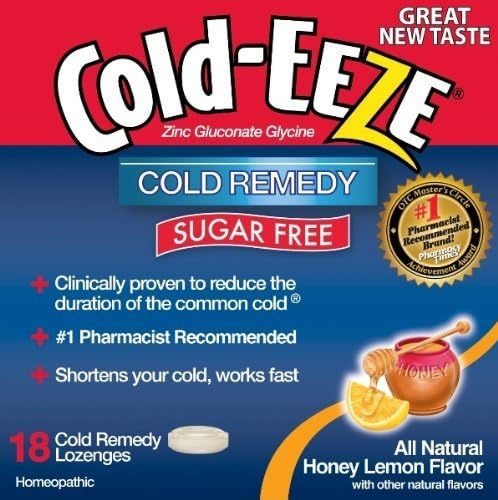 Quigley Cold-Eeze Sugar Free Drops, Natural Honey Lemon, 18 Count by Quigley