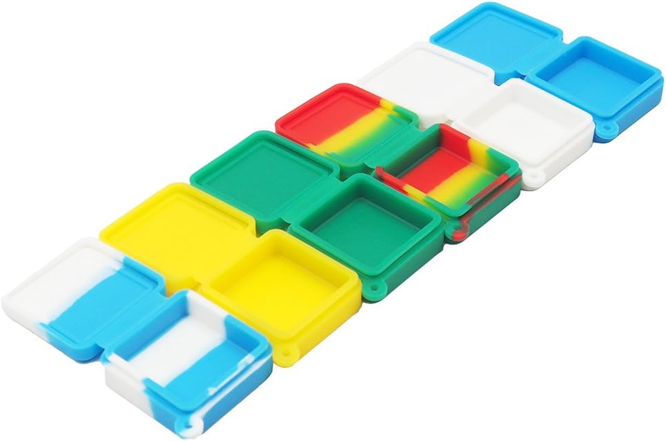 YHSWE Silicone Container Non-Stick Block 9ml Box Pack of 20Pcs Pocket Size Storage Jar Assorted Random Color