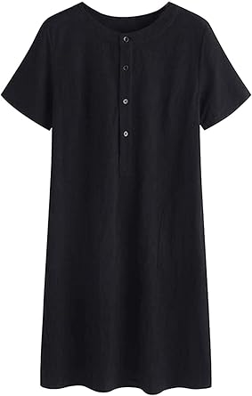 midi linen shirt dress
