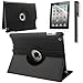RUBAN Case Compatible with iPad 2 3 4 (Old Model) 9.7 inch Tablet, 360 Degree Rotating Automatic Wake/Sleep Stand Case with Screen Protector - Black