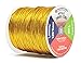 Mandala Crafts 1mm Metallic Cord Tinsel Cord Rope for Gift Wrapping - Gold Cord Wrapping Ribbon - 120 Yds Metallic Non Stretch Cord Gold Strings for Ornaments