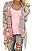 Myobe Womens Aztec Print Drape Open Front Drape Boyfriend Cardigan Sweaters, Pink red, XL