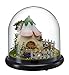 DIY Mini Glassball Wooden Dollhouse Miniature Kit with LED Idea Gift Travel world Series--Green Garden