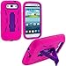 Leegoal Hot Pink / Purple Hybrid Rugged Hard Silicone Case Cover w/ Stand for Samsung Galaxy S3 S III i9300 / I535 / L710 / T999 / I747
