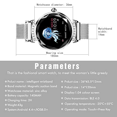TOP-MAX Fitness Tracker for Women Lover Gift w/Blood Pressure/HR/Sleep Monitor, Activity Trackers Bracelet Waterproof Smartwatches Pedometer w/Step Calorie Counter Counter,Reminder for Android iPhone
