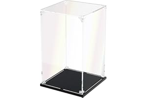 DOFOPO Clear Acrylic Display Case, Self-Assemble Showcase for Collectibles, Action Figures, Dolls, Toys - Alternative Glass Box for Commemorative Gifts (6x6x10 inch, 15x15x25 cm)