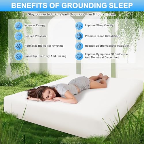 Conductive Ground Sheet, Grounding Bed Sheet, Floor Mat according to EU Standard, with 5% Silver Fibre and 95% Organic Cotton, for Sleep Better Energy Recovery (200 x 200 cm)