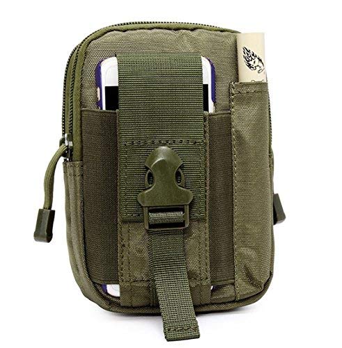 Lisirs Molle Pouch Compact EDC Utility Tactical Pouches Multipurpose Gadget Belt Pouch Waist Tool Bag with D Carabiner Army Green