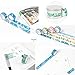 Set of 18 Decorative Japanese Washi Masking Adhesive Sticky Paper Tape Collection for Journals, Scrapbooks, Daily Planners, Phone DIY Decoration (0.6inch x 7.6 Yard)