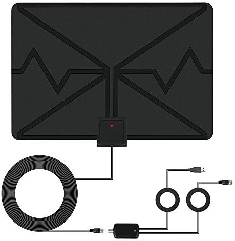 TV Antenna Indoor, LEMAIKJ Digital HDTV Indoor Aerial 60+ Miles with Detachable Signal Amplifier, Thicker Coaxial USB Cable-Support All Smart Television, Freeview Never Pay Fees, Upgraded 2018 Version