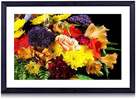 80cmx60cm 木製の黒色のフォトフレーム バラガーベラアルストロメリアカーネーション花さまざまな味 壁掛け 壁飾り 壁ポスター おしゃれ ウォールアート アートパネル 壁の絵 インテリア絵画 額縁 部屋飾り 装飾画 Ame Du Vignoble Eu
