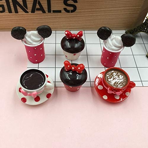 ZAMTAC ! 5pcs/lot Resin Kawaii Newest Miniature Cups for Scrapbooking, Dollhouse Accessory, Embellishment DIY - (Color: Mix Different Design)