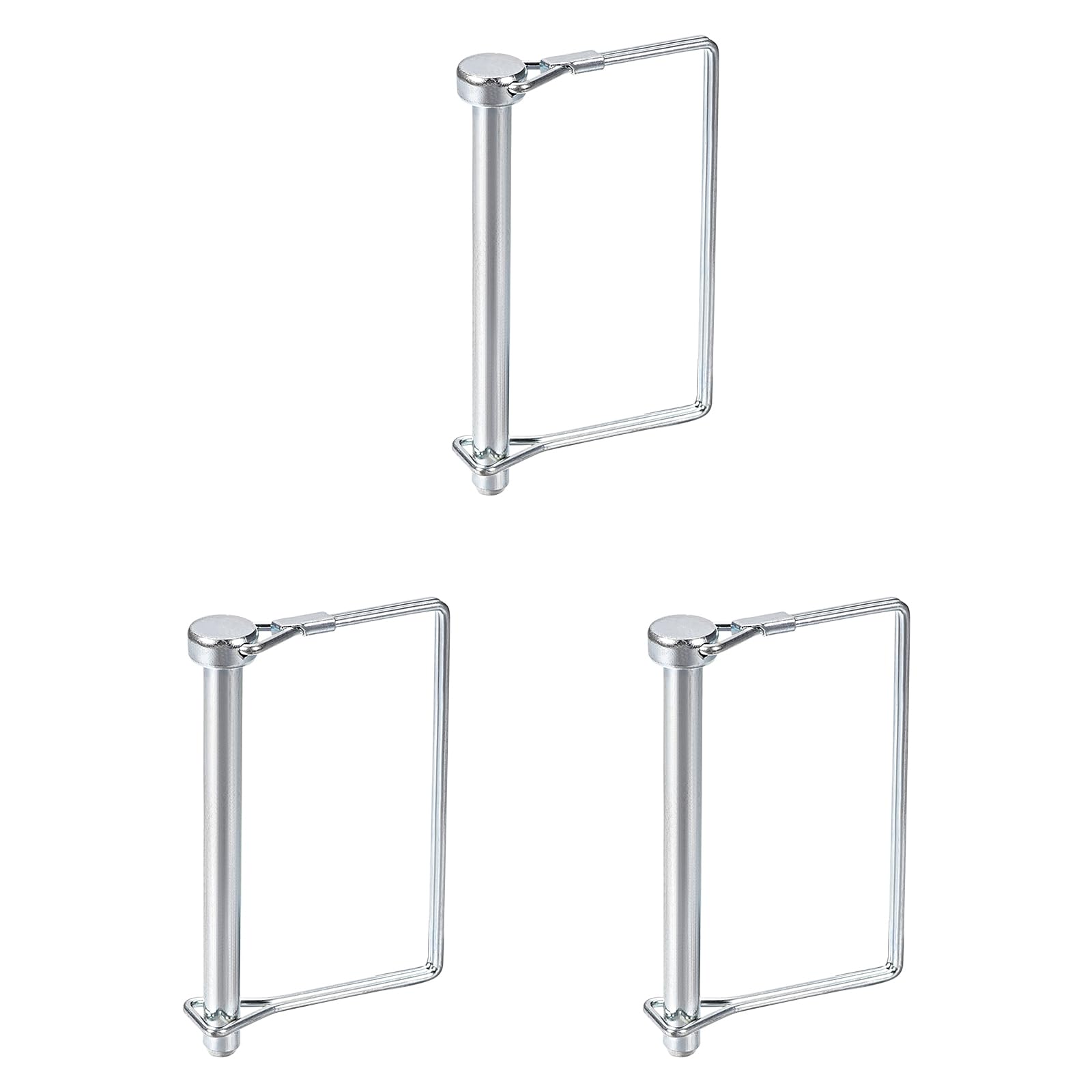 DTGN 8mm x 90mm (DxL) Shaft Locking Pin - 3Pack - Good for Farm Trailers Lawn - Carbon Steel Square Trailer Coupler Pin - Silver Tone