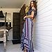 BIYOUTH Women's High-Waisted Boho Asymmetrical Hem Tie up Maxi Beach Skirt, Gray-purple, One Size