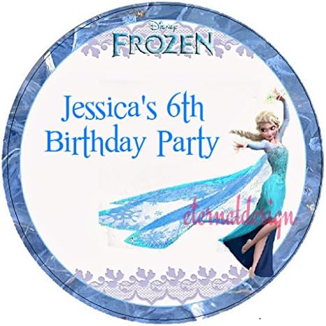 Pack of 24 Disney Frozen Personalised Circle Stickers with Glossy Finish KBCS046