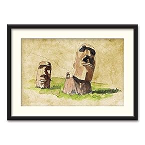 Black Framed Canvas Wall Art Architectural Drawing Home Artwork Decoration for Living Room, Bedroom - 23x31 inches