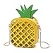 MILATA Fruit Pineapple Shaped Women Pu Leather Clutch Purse Cross Body Bag (yellow)
