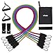 Vive Resistance Bands with Handles (11 Pcs) - Tube Rehab Band Set - Shoulder Pulley Door Anchor - 2 to 70 LBs Tension - Home Workout Elastic Fitness Equipment - Men, Women Training Therapy