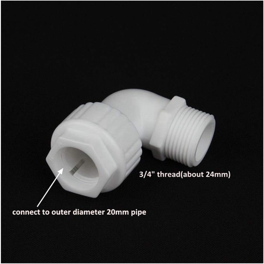 10pcs POM 3/4" Male thread to 20mm Elbow 90 Degree Quick