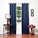 Best Home Fashion Thermal Insulated Blackout Curtains - Antique Bronze Grommet Top - Navy - 52