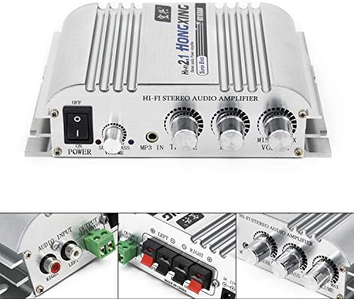 DestinyBliss 300W 12V Car Home Super Bass Hi-Fi 2.1 Stereo Audio Amplifier Booster Subwoofer