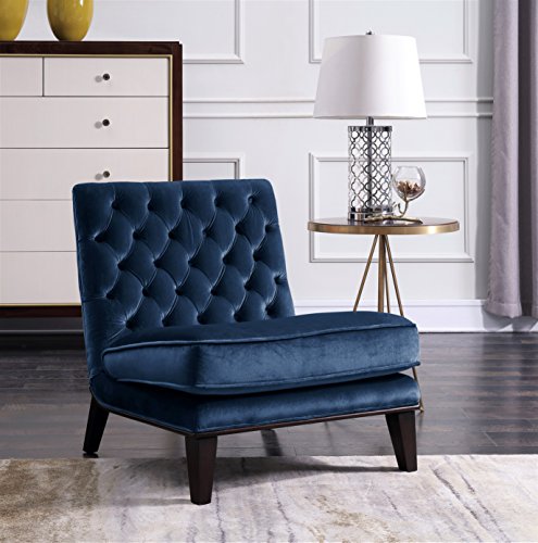 Iconic-Home-Achilles-Modern-Neo-Traditional-Tufted-Velvet-Slipper-Accent-Chair-Cognac Accent chair