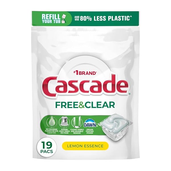CASCADE FREE & CLEAR DISHWASHER PODS, DISHWASHER DETERGENT,...
