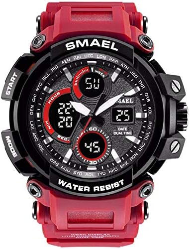 SMAEL Men Sport Watch Casual LED Digital Rubber Strap Electronic Wristwatch Gift
