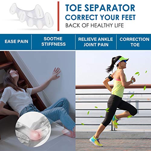 ALSTEN Anatomical Toe Separators,Correct Your Toes Naturally | Great for Pedicure, Bunion Corrector & Yoga(2 Pack)