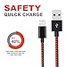 AOFU iPhone Cable,3Pcs 6FT Nylon Braided Lightning Charger to Cable Data Syncing Cord Compatible with iPhone 7/7 Plus/6S/6S Plus,SE/5S/5,iPad,iPod Nano 7(Black Red)
