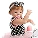Reborn Baby Doll realistic baby dolls Vinyl Silicone Babies 22inch 55cm Doll Newborn real baby doll Free Pacifier black dress white dots nifty suit
