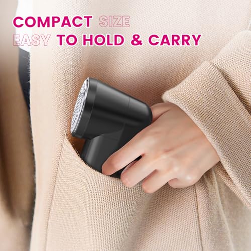 Fabric Shaver, Ziitty Lint Remover for Clothes, Type-C Rechargeable Lint Shaver with LCD Display & 6-Blade, Sweater Shavers to Remove Pilling，Fuzz Remover Fabric Shaver for Clothing and Furniture