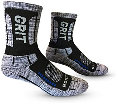 Perfect Athletic Sock, 84% Cotton 13% Polyester 3%Elastine, Great for Hiking to Cross-Fit!!!! (Black/Gray)