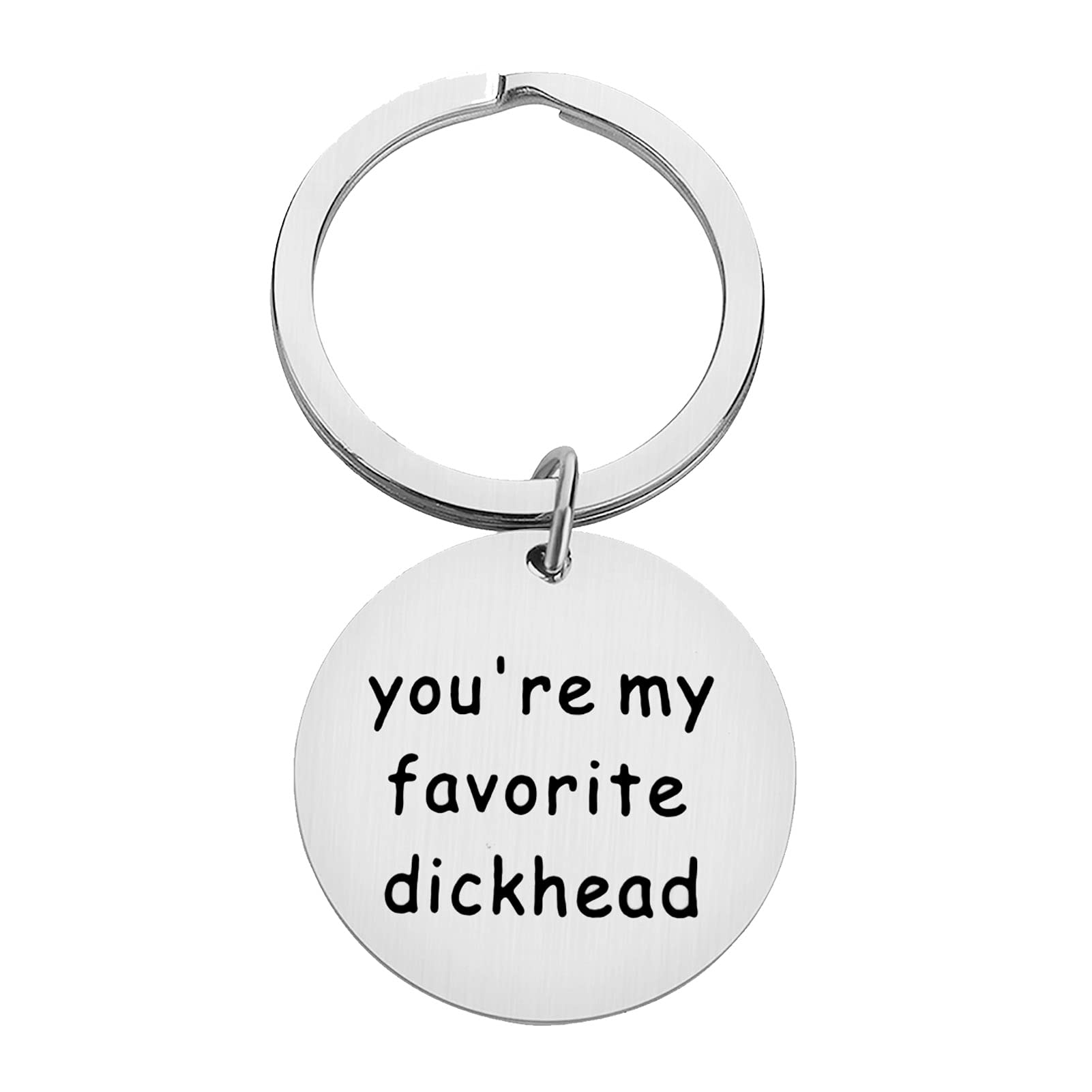 Baixian Funny Keyring Gifts for Boyfriend Girlfriend Husband Hubby Wife Gifts Valentines Day Gift for Women Men Birthday Christmas Gifts for Him and Her, You're My Favorite Dickhead