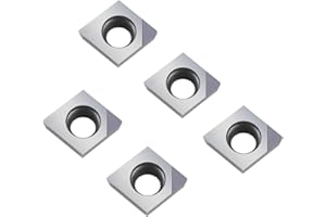 MABUARN PCD Insert for Turning Threading Grooving Holder, CNC Lathe Indexable Inserts for Aluminum Copper Durable Machining (5 Pieces/Pack) (CCMT060204)