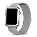 OROBAY Compatible with iWatch Band Case 38mm, Stainless Steel Magnetic Mesh Milanese Loop Band with Soft TPU Case Compatible with Apple Watch Series 3 Series 2 Series 1, Silver