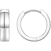Monkton Huggie Earrings S925 Sterling Silver Small Hoop Earrings - 13.5mm Chic Lightweight Hypoallergenic Women's Jewelry