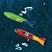 Koogel Diving Toys, 4 Pcs Colorful Dive Torpedoes for Pool Use Gliding Shark Throwing Torpedo Underwater