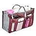 Multi-Function Women Handbag Organizer Wine Red Multi-Pocket Travel Cosmetic Insert Organizer Purse Large Liner Tidy Bag by SamGreatWorld