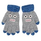 Flammi Kids Winter Knit Gloves Cartoon Robot Full Finger Gloves