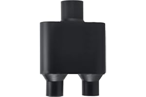 Floshine Universal Mufflers,Performance Automotive Exhaust Muffler, Single Chamber 3" (ID) center in 2.25" (ID) dual out (Black)
