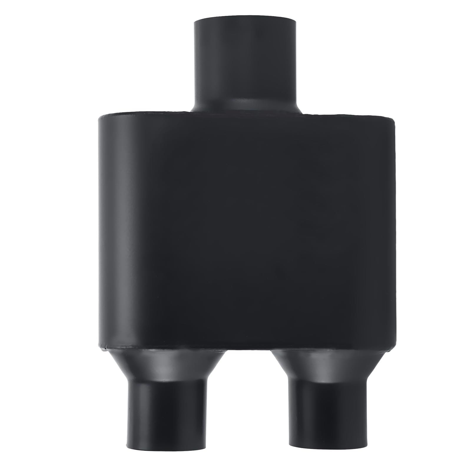 Photo 1 of (untested) Floshine Universal Mufflers,Performance Automotive Exhaust Muffler, Single Chamber 3" (ID) center in 2.25" (ID) dual out (Black)