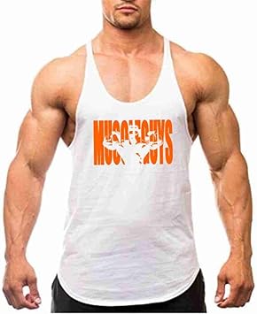 Amazon タンクトップ男性 レジャーファッショントレンドタンクトップメンズホワイトコットンyバックtシャツアンダーシャツフィットネスタンクトップシャツジムワークアウトマッスルベスト ボディービル服 Dxspnsbx スポーツ アウトドア