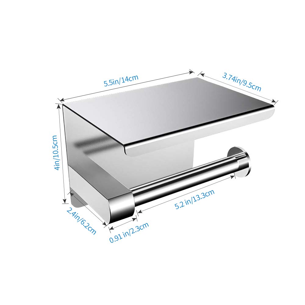 Selbstklebend Toilettenpapierhalter, Sunvito Toilettenpapierrollenhalter Ohne Bohren Klopapierhalter Zur Wandmontage, für Badzimmer, Küche (SUS304 Edelstahl)