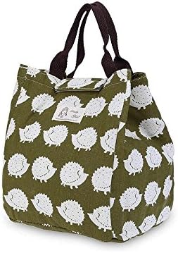 YYSHOW Insulated Cool Bag Cute Canvas Lunch Bags For Women, Kids, Girls (Hedgehog Print)