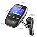 QPAU Bluetooth FM Transmitter, Wireless In-Car Hands-free Talking Music Active Showing W 1.44 Inch Display and 3 Ports USB Car Charger (Black)