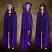 Juanshi Unisex Hooded Velvet Cloak Role Play Costume Halloween Party Cape Color Purple Size M