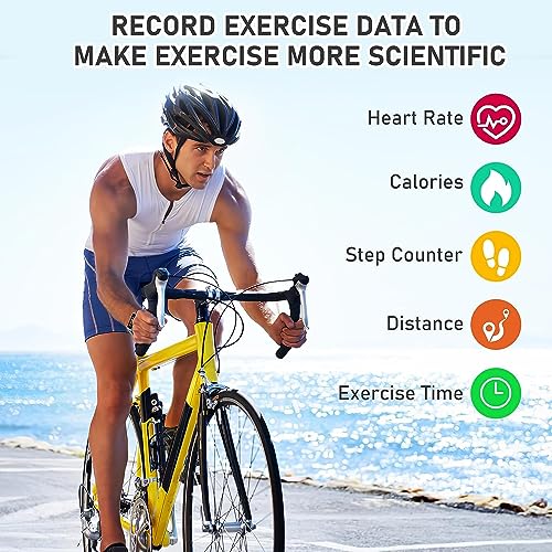 Fitness Tracker with Heart Rate Monitor, Step Counter, Sleep Monitor Calorie Tracking, Activity Tracker with 1.1" AMOLED Touch Color Screen, Waterproof Step Tracker for Android iPhon Women Men, Black